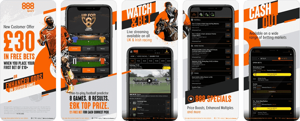 A 888sport mobil app iOS és Android változatban érhető el