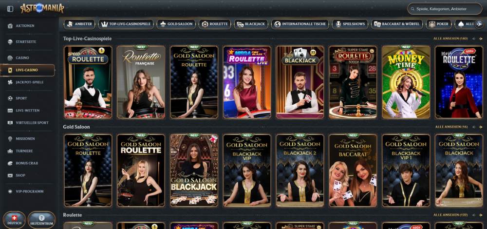 AstroMania Live Casino