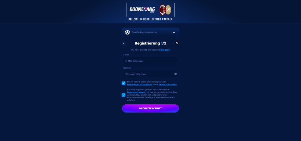 Boomerang Bet registrierung