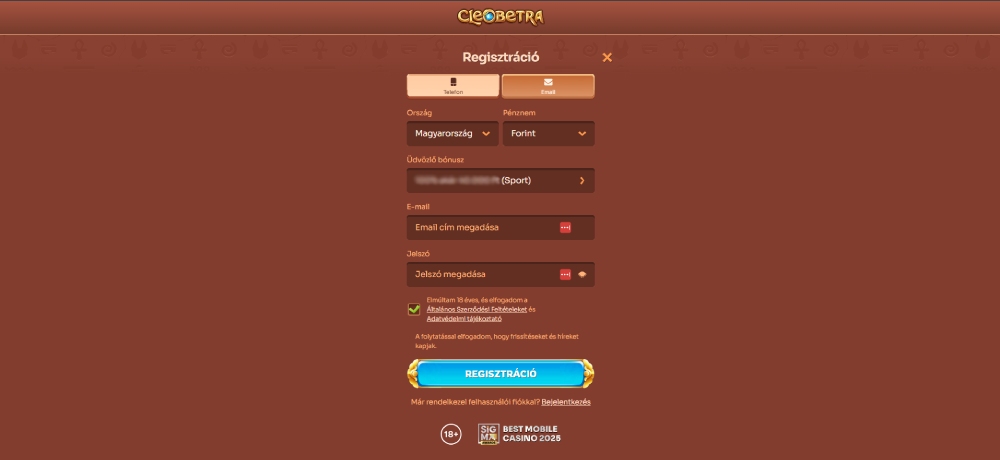Cleobetra regisztráció