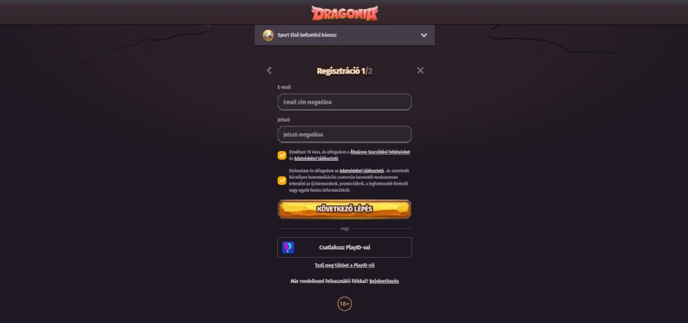 Dragonia regisztráció