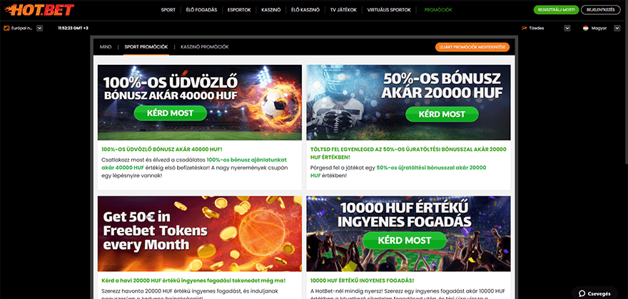 Hotbet promociók