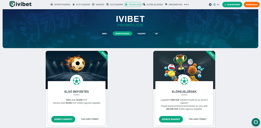 Ivibet promociók