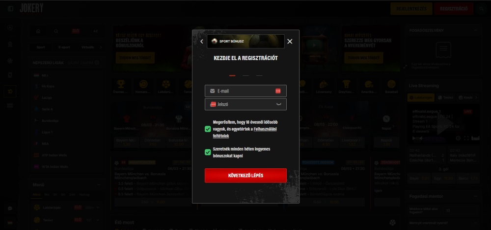 Jokery regisztráció