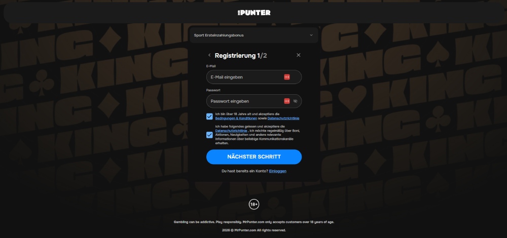 MrPunter registrierung