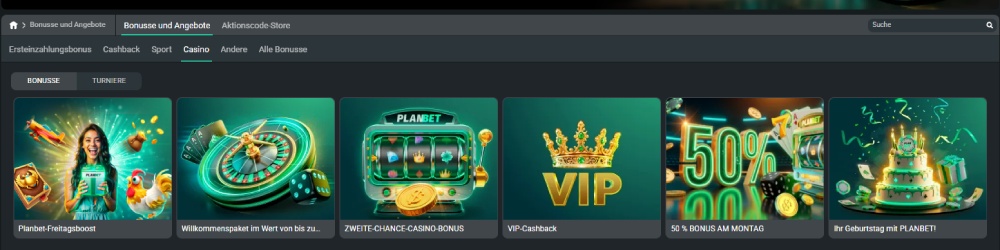 Planbet Casino Bonus