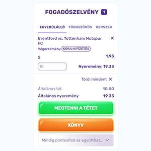 SlotsPalace fogadószelvény