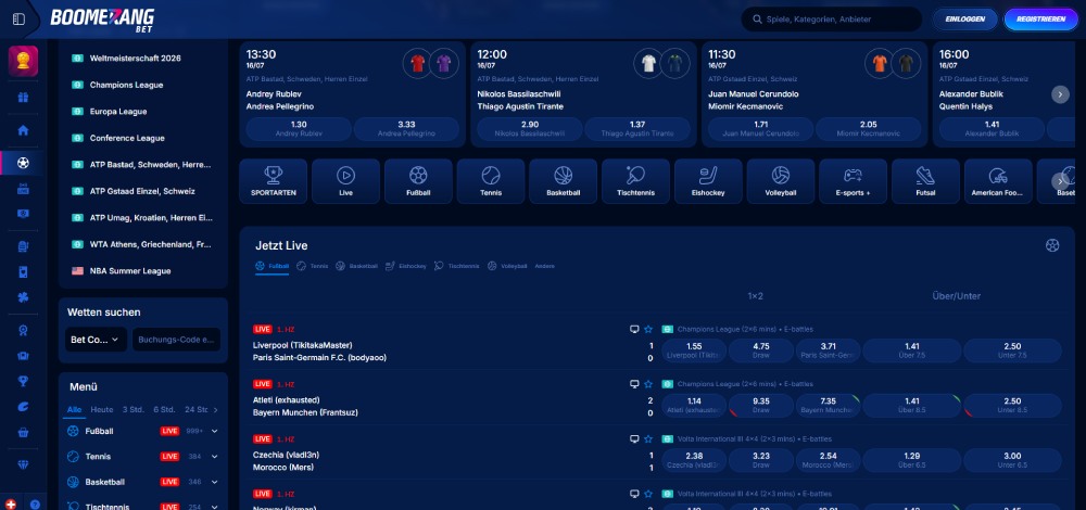 Sportwetten bei Boomerang