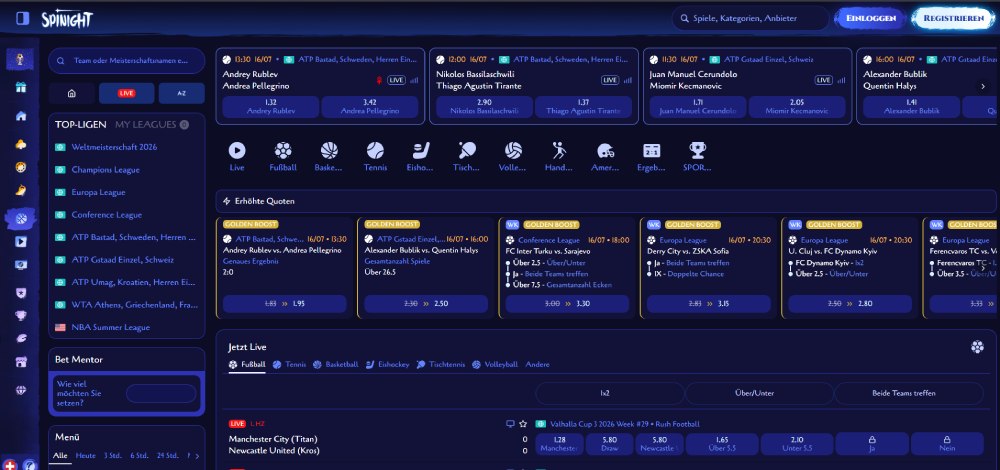 Sportwetten bei Spinight