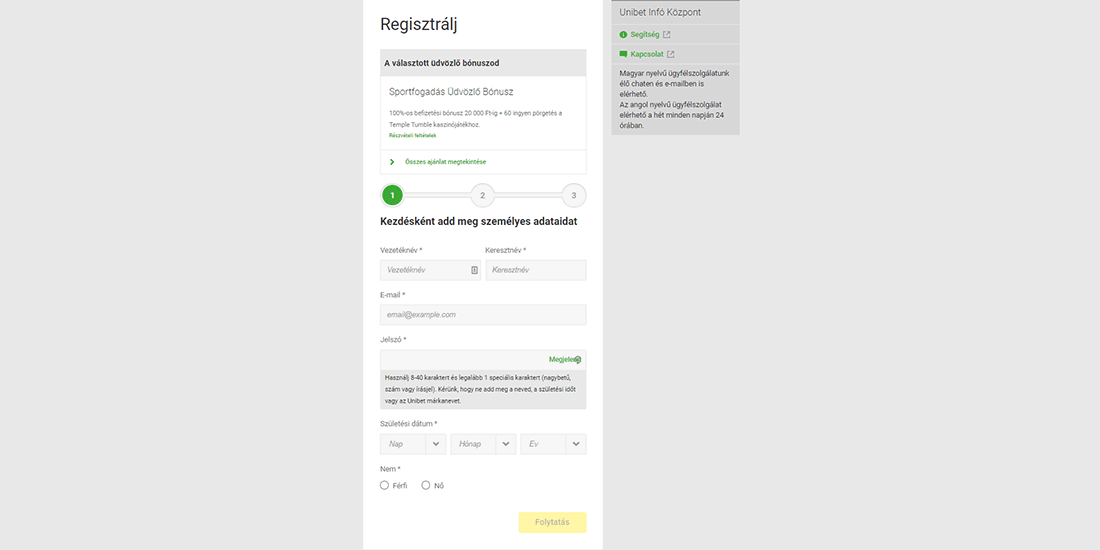Unibet poker regisztráció